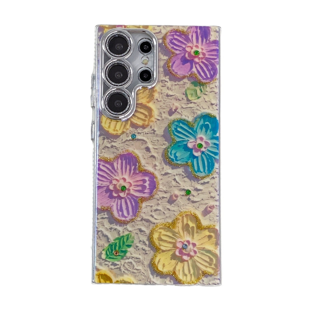 Rhinestone Oil Painting Floral Phone Case