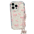 Pink Bow iPhone Case with Wrist Strap