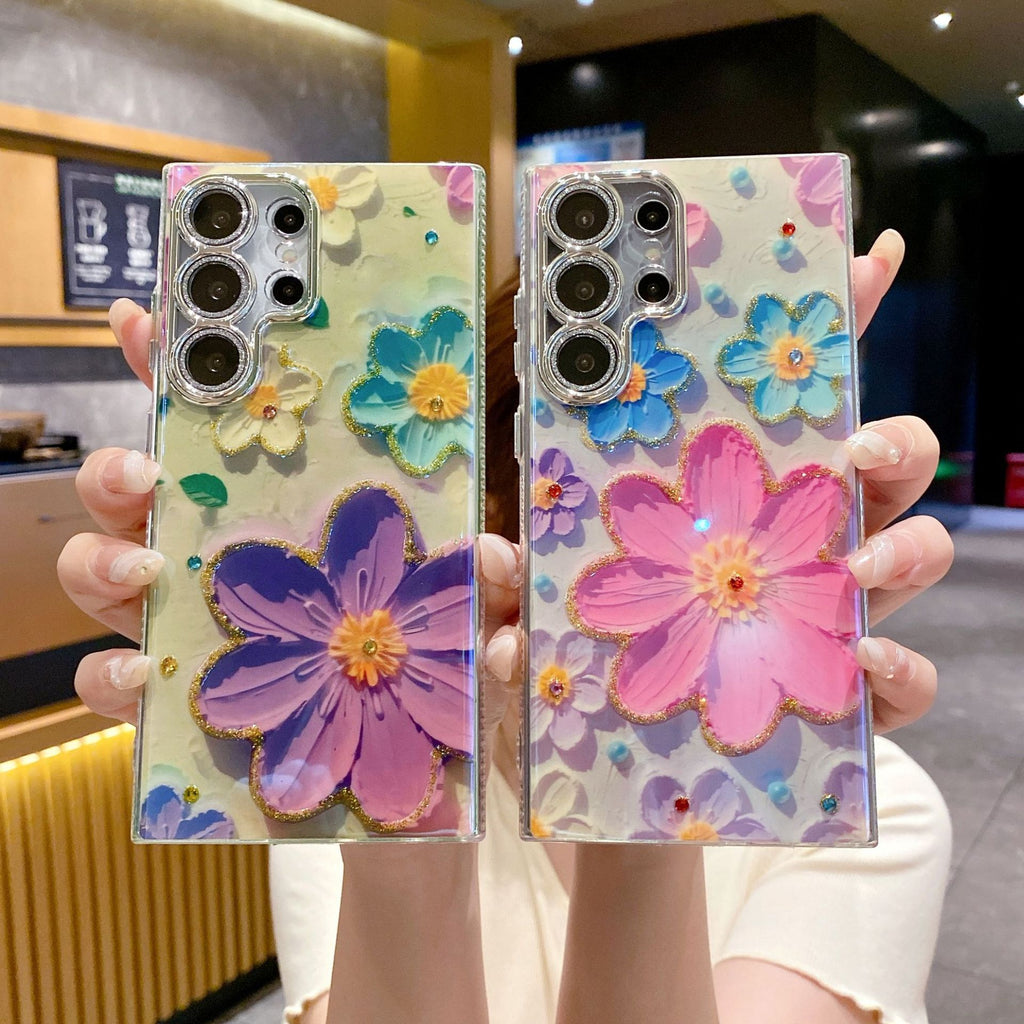 Rhinestone Oil Painting Floral Phone Case