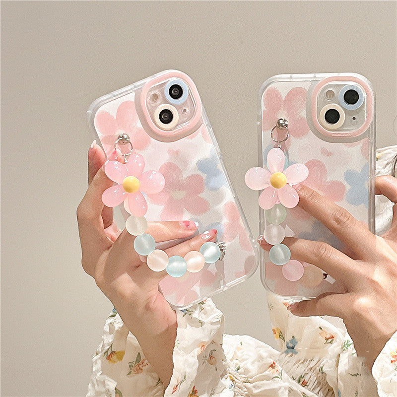 Flower Phone Case with Wristlet